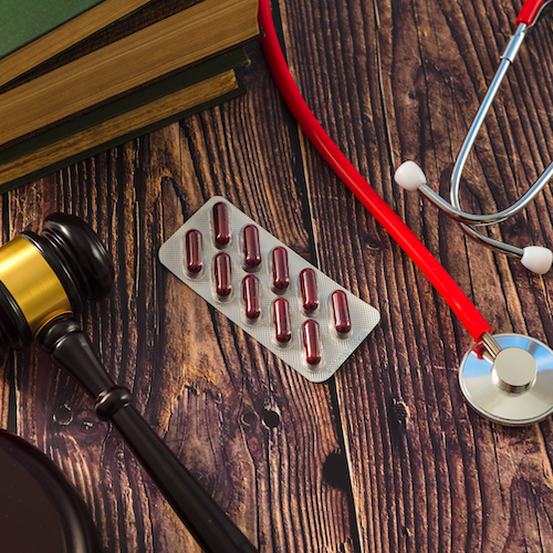 Gavel as a symbol of medical justice, applied by doctor judges, trend in 2020.